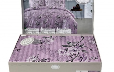 Постельное белье Карвен STRIPE SATIN с цветным принтом Евро N250 -SB015