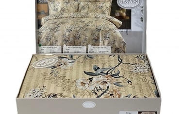 Постельное белье Карвен Stripe Satin с цветным принтом семейное N251-SB016