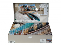 Постельное белье Карвен Stripe Satin с цветным принтом семейное N251-SB018