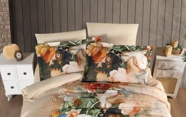 Постельное белье Карвен Stripe Satin с цветным принтом семейное N251-SB002