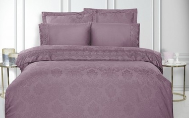 Постельное белье  жаккард Сатин с кружевами евро N166-J3-V7